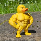 Muscle Duck Statue 3d Desktop Decor Cute Bookshelf Figurine Indoor Outdoor