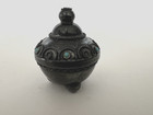 Vintage Sterling Silver 925 And Turquoise Judaica Besamim Spice Box Israel