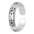 Fashion Sun Toe Rings Sterling Silver 925 Beach Adjustable Jewelry Gift 3 Mm
