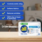 All Dryer Sheets 195 Count Free Clear Sensitive Skin Fabric Softener