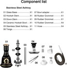 4 Hose Hookah Set 21   Shisha Hookah Set With Medium Glass Vase  Ceramic Bowl  C