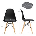 4pcs Dining Chair Mid Century Modern Dsw Chair Furniture W  Linen Cushion Black