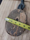 Antique Nautical Pulley With Double Forged Hook     Single-wheel Wood Block