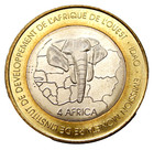 Guinea Bissau 2004 6000 Francs Cfa - 4 Africa  Running Gazelle Bi-met Unc Token