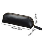 Pen Storage Case Leather Zipper Retro Portable Holder Organizer Pouch Pencil Bag