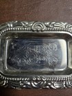 Vintage Miniature Silver Plated Metal Tray Ornate Collectible