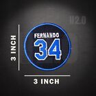 2 Piece Fernando Valenzuela  34 Memorial Jersey Patch 3 Inch Iron sew From Usa