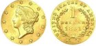 14k Yellow Gold  Prong  Bezel Coin  1 Liberty Head Gold Dollar Type 1