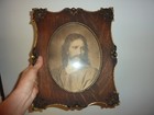 Vintage  the Christ  Heinrich Hoffman Print Framed Ornate Wood W Gold 10 X 12 