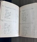 Antique  memorandum  Fabric Cover Lined Journal W  Handwritten Entries Collector