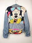 90 s Vintage Too Cute Disney Mickey Mouse Beach Denim Coat Jacket Rare Size Xl
