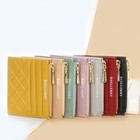 Women Credit Card Front Pocker Leather Wallet Holder Small Zip Coin Purse Clutch