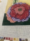 Handpainted Needlepoint Canvas Flowers Floral Bright 14    Pillow Size Spring 