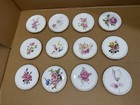 Set Of 12 Vintage F  rstenberg Porcelain Butter Pat Dishes Coasters    hand-painted