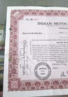 1948 Indian Motocycle Company Preferred Stock Certificate  49 Shares  No  P01271
