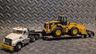 First Gear 1 50 Mack Granite Mp W talbert 3-axle Lowboy And Cat 980g Loader