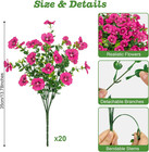 20 Bundles Artificial Silk Flowers For Outdoors  Fuchsia