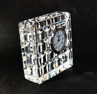 Waterford Giftware Square Clock  Cut Lead Crystal  3 1 8   Silver Face  Ireland