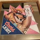 1990 Coors Light Beer Wolf Framed Mirror Bar Pub Sign Man Cave Vintage 16x16