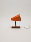 1960 s Danish Mid-century Modern Orange Metal Cone Wall Sconce