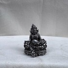 Old Ancient Chinese Tibetan Buddhism Iron Meteorite Yellow Jambhala Figurines