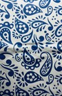 Various Size Paisley Blue On White Background Peva Vinyl Flannel Back Tablecloth
