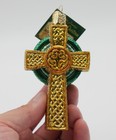 Merck Family Old World Christmas Glass Celtic Cross Ornament Vintage Blown Irish