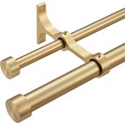Aluminum Double Drapery Rods Adjustable End Cap Telescopic Curtain Rods Brackets