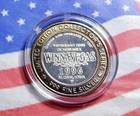 1996 Winnavegas  10 6 10th Of A Oz Silver Gaming Token Coin  999 Fine Silver