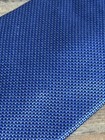 Paul Dione 100  Silk Necktie Blue Woven Micro Geometric Textured Pattern