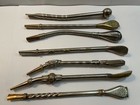 7 - Ornate Accents Bombilla Mate Tea Straws Two Are Marked 18k Gold