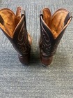 Lucchese Ostrich Leg Cowboy Boots Mens 8d Brown Exotic Snip Cutter Toe Usa M1616