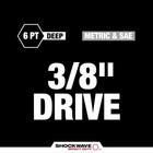 Milwaukee 3 8inch Drive Sae   Metric Deep 6 Point 43pc