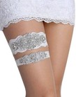 Plus Size Wedding Garters For Bride Lace With Non-slip Silicone Crystal Pearl