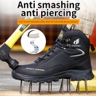 Men s Steel Toe Work Boots Waterproof Anti-smash Safety Shoes Construction Shoes