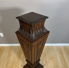 Antique French Walnut Wood Neoclassical Pedestal Column Plant Stand