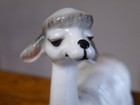 Vintage Lefton Porcelain Alpaca Llama 2-1 2  Miniature Figurine Laying Down Mcm