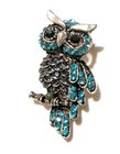 Wisdom Owl Pin Beauty Bird Brooch On Branch Gems Cut Silver Tone Usa Seller