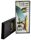  new  Ink And Feather Pen Set- Calligraphy Pen Dip Set With Inkwell And Stand 