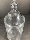 Vintage  Clear Glass Apothecary Jar With Lid Storage Container 8    Tall