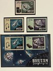 Bhutan Space Stamps Complete Set Mnh Talking Stamps Satellites Sheet   Singles