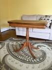 Vintage Mahogany Duncan Phyfe Game Table Flip Top Card Console Claw Foot 