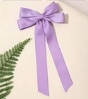 Purple Satin Stylish Bow Double Ribbon Bow Knot Ballet Bow Hair Clip Non Slip