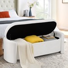 48  White Velvet Upholstered End Of Bed Storage Ottoman Bench W  Lid Bedroom Us
