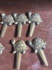 Vintage Brass Happy Turtle Tortoise Plant Spade 3    Lot Of 8