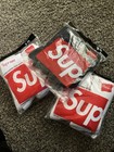 Supreme Hanes Cushioned Crew Socks 4 Pairs White Black Men Size 6-12