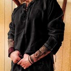 Men s Cotton Shirt Medieval Viking Tunic Renaissance Costume   Embroidery Patter