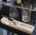 2 Vintage Bleaker Glass Mixer And 3 Glass Syringes