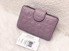 Nwt Coach Cz341 Medium Corner Zip Wallet In Signature Leather Jasmine