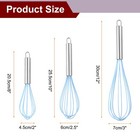 3pcs Silicone Whisk 8  10  12  Kitchen Whisk Wire Whisks Beater Blue